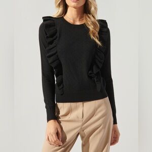 NWT Sugarlips Iceland Ruffle Pointelle Sweater
